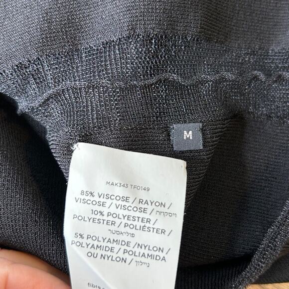 Tom Ford Black Ribbed V Neck Sweater Sheer Panels Flawed Sized M - Picture 9 of 13